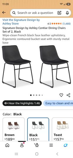 Set of 6..Ashley Centiar Dining Chairs , Black