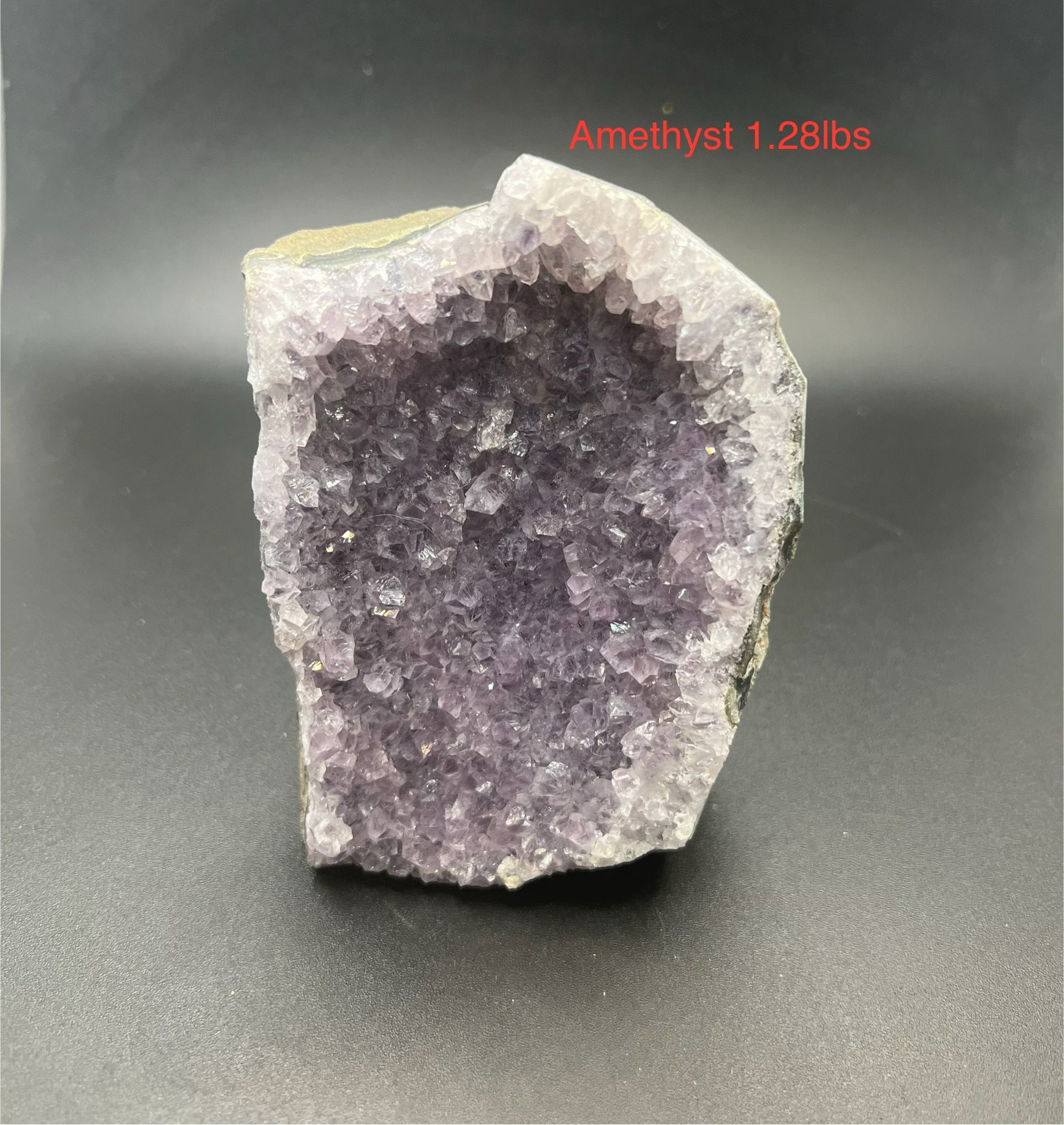Amethyst Genuine Stone Cut Base Geode Crystal Uruguay 1.28lbs