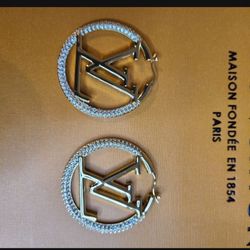 LV HOOP DIAMOND EARRINGS 
