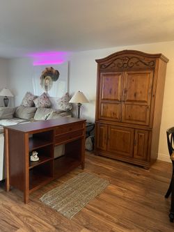 Wood desk and TV Stand 