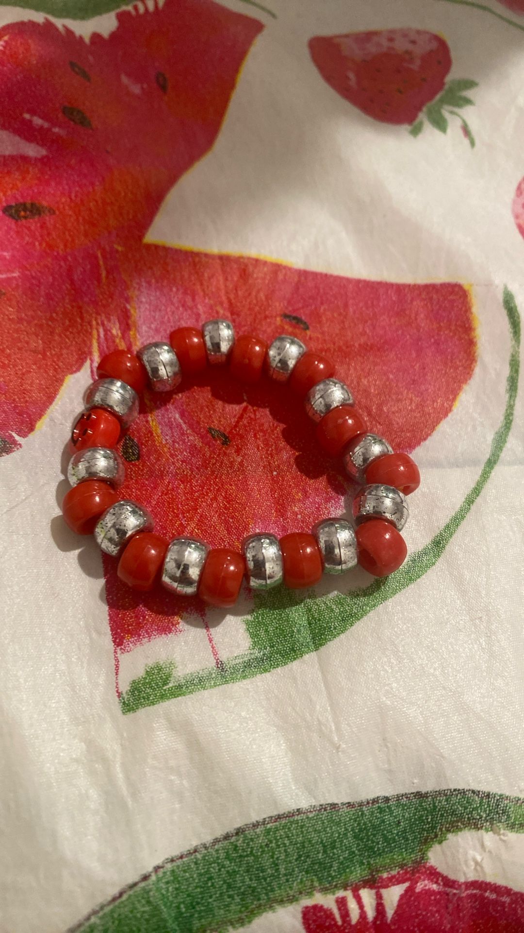 Red And Silver Bracelets