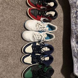 Used pairs of Jordan's and Airforce collab