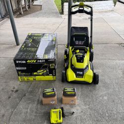 RYOBI 40V HP Brushless 21 in. Cordless Battery Walk Behind Self-Propelled Lawn Mower with (2) 6.0 Ah Batteries and Charger