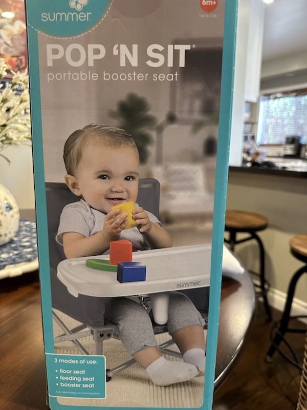 Pop N Sit Portable Booster Seat Gray