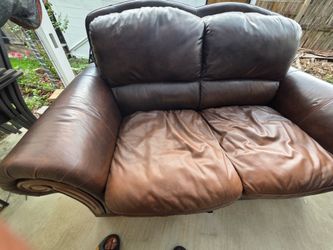 Leather loveseat
