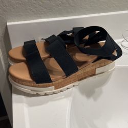 Black Wedge Sandal