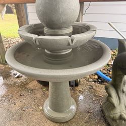 Concrete 2 Tier Fountain