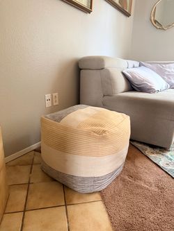 Striped Pouf Ottoman
