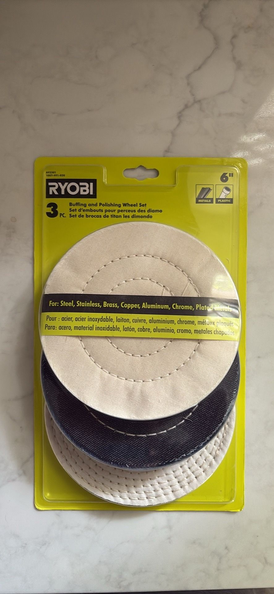 RYOBI 6 in. Buffing Wheel Set (3-Piece)