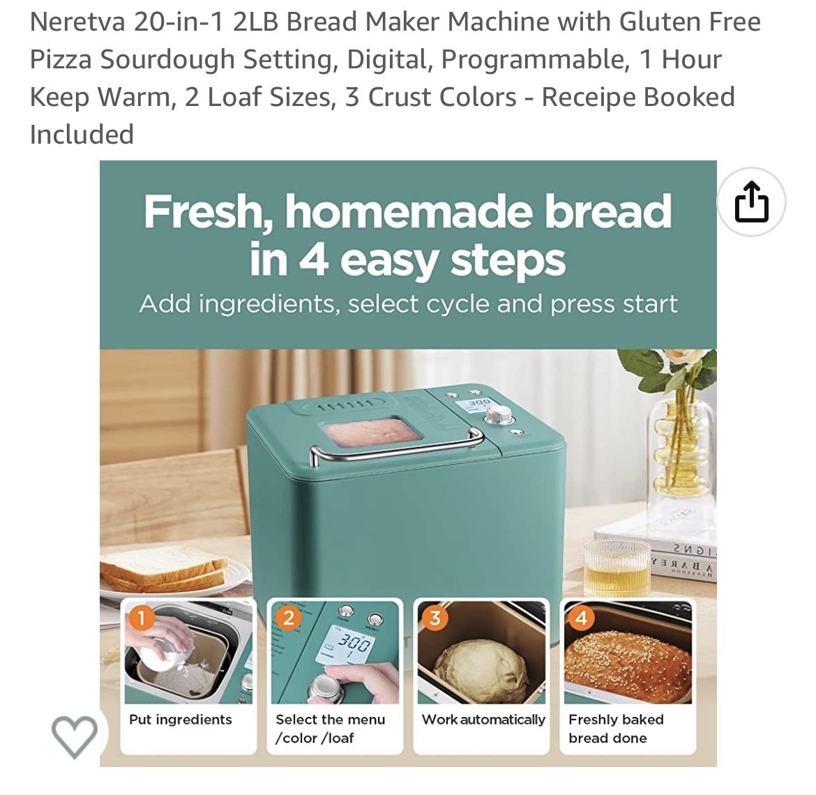 Neretva Bread Machine, 20-in-1 Options, 2 LB Loaf - Gray – Môdern