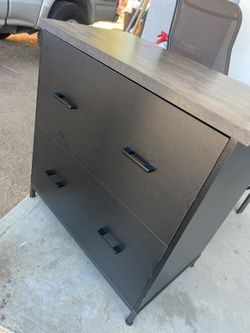 Tribesigns 2-Drawer File Cabinet, Wood Lateral Filing Cabinet for Home Office, A4, Letter Size, Brown and Black 