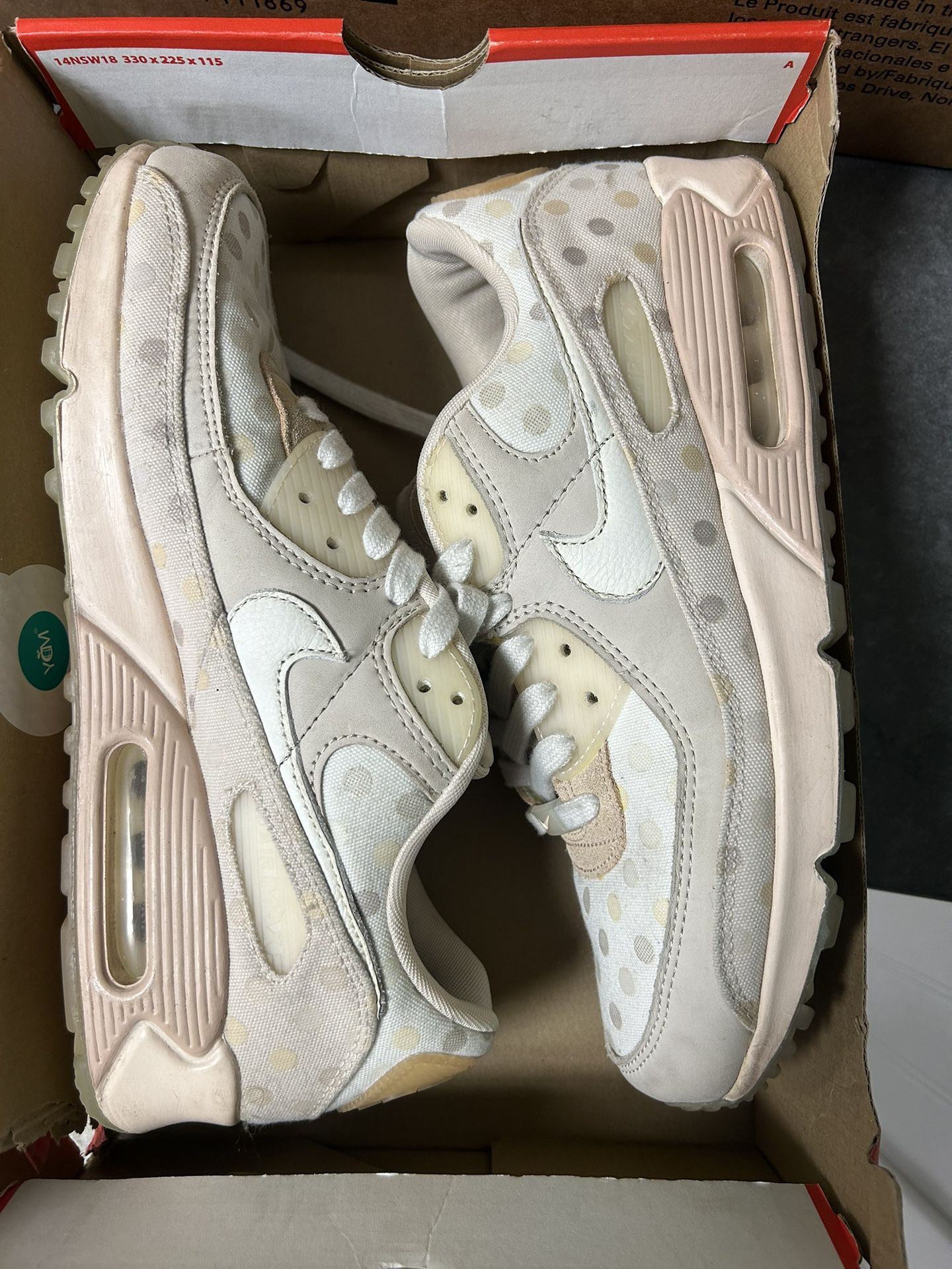 Men's Nike Air Max 90 Shimmer Beige Polka