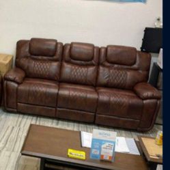 *Weekend Special!!!*---Sleek Santiago Brown Leather Reclining Sofa/Loveseat Sets---Now $999!!!---Delivery And Financing🤭