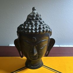 VTG Heavy Cast Bronze shakyamuni buddha head Hindu yard Art Decor 7 3/4” Tall