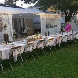 Mighty Strong Tent 💪🏼✨ 175 each King Size 👑4 pack of tents 🎶 seats 130 people for 600 👑Event Garden Party Wedding 10x20 ea with Removable Sidewal