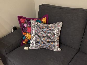 Hand-Sewn & Hand-Embroidered Authentic Mexican Pillowcase