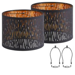 BRAND NEW Black and Gold Lampshades for Table or Floor Lamp 12.7" in diameter.