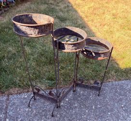 Vintage heavy 3 tier wrought iron.  Read description 1st