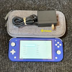 Nintendo Switch Lite Blue with Case & Charger