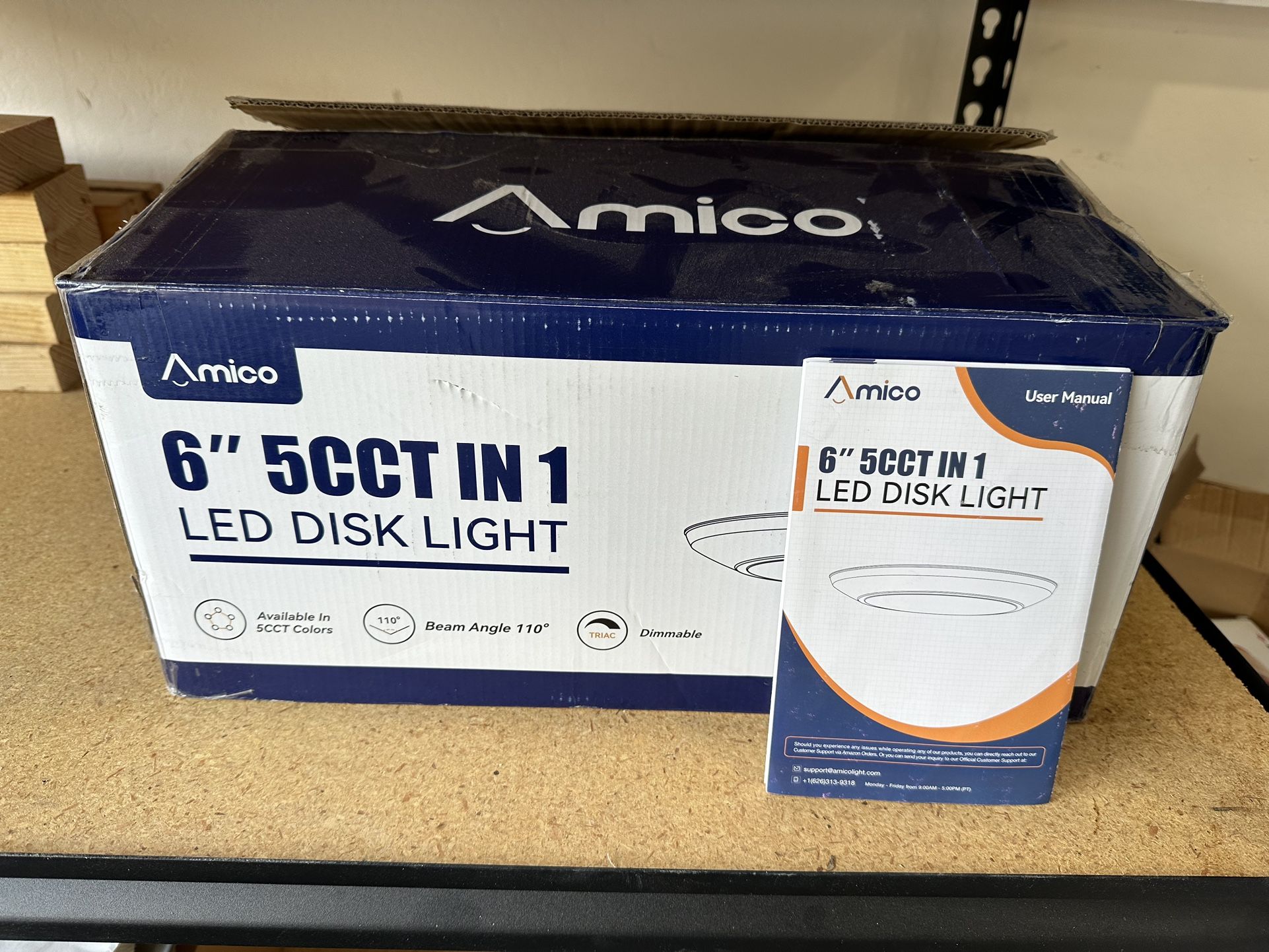 Amico 6” 5CCT In 1 LED Disk Light 24 Pack