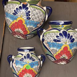Talavera Ceramic Pots 3 Pieces $60 