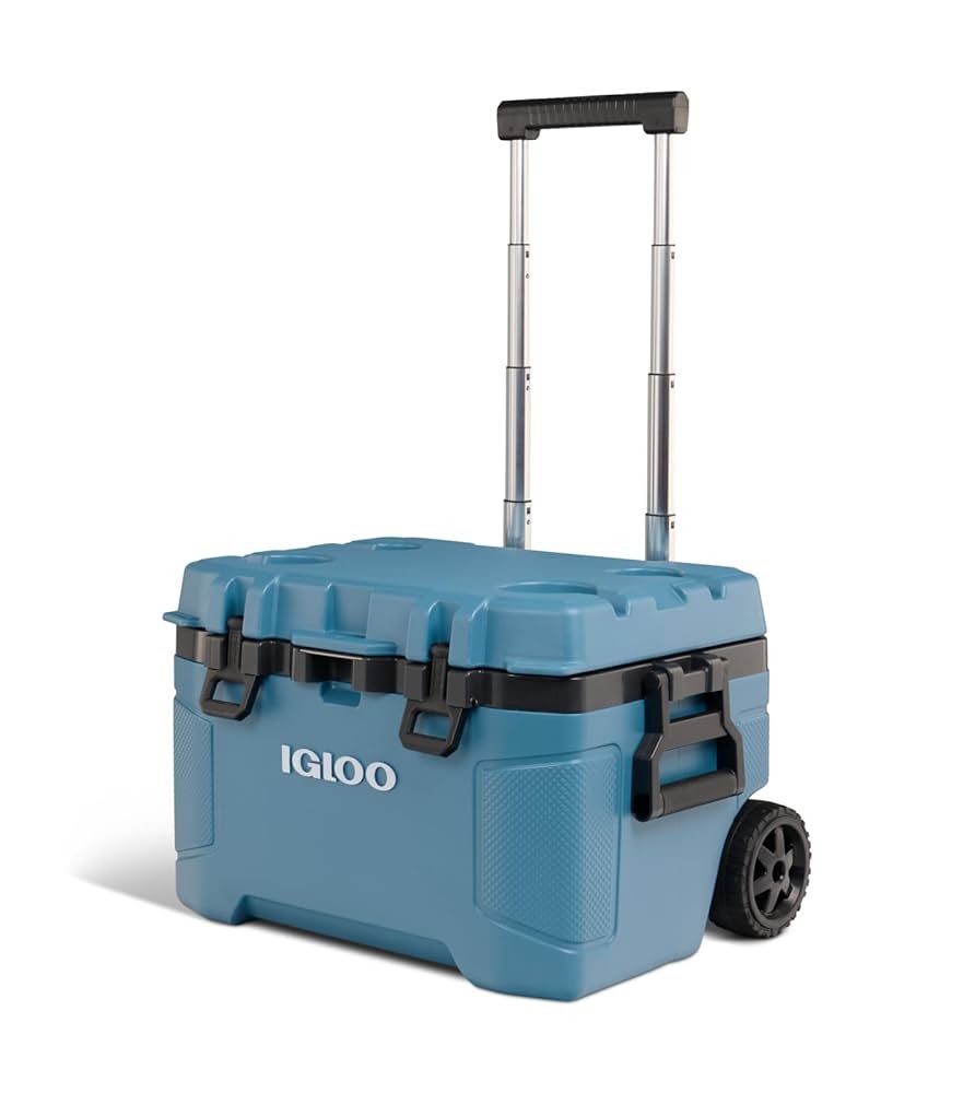 Igloo Trailmate 52Qt Wheeled Cooler, Insulated Hard Shell Ice Chest Blue
