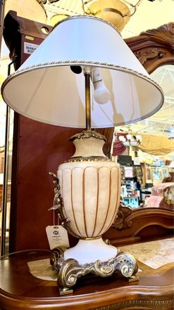 Pair Alabaster Lamps