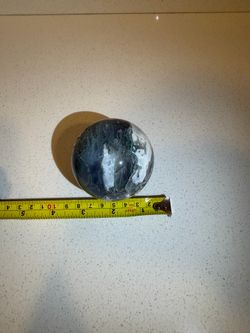 Moss agate crystal sphere