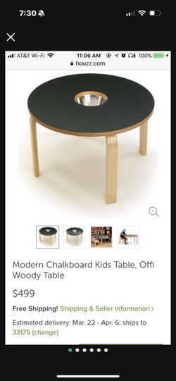 Modern Kids Chalk Table & Three Storage Chairs