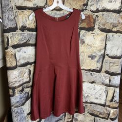 Mossimo Burgundy Sleeveless Skater Stretchy Dress Wm M