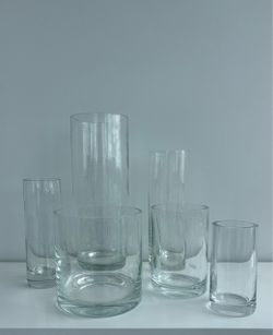 Paşabahçe Heavyweight Glass Vases – Set of 6
