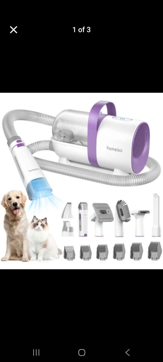 Pet Grooming Kit & Vacuum Suction 99% Pet Hair, Dog Hair Vacuum