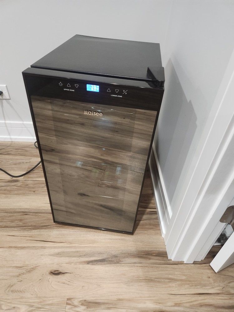Maisee Wine Fridge Dual Zone,18 Bottles Wine Cooler