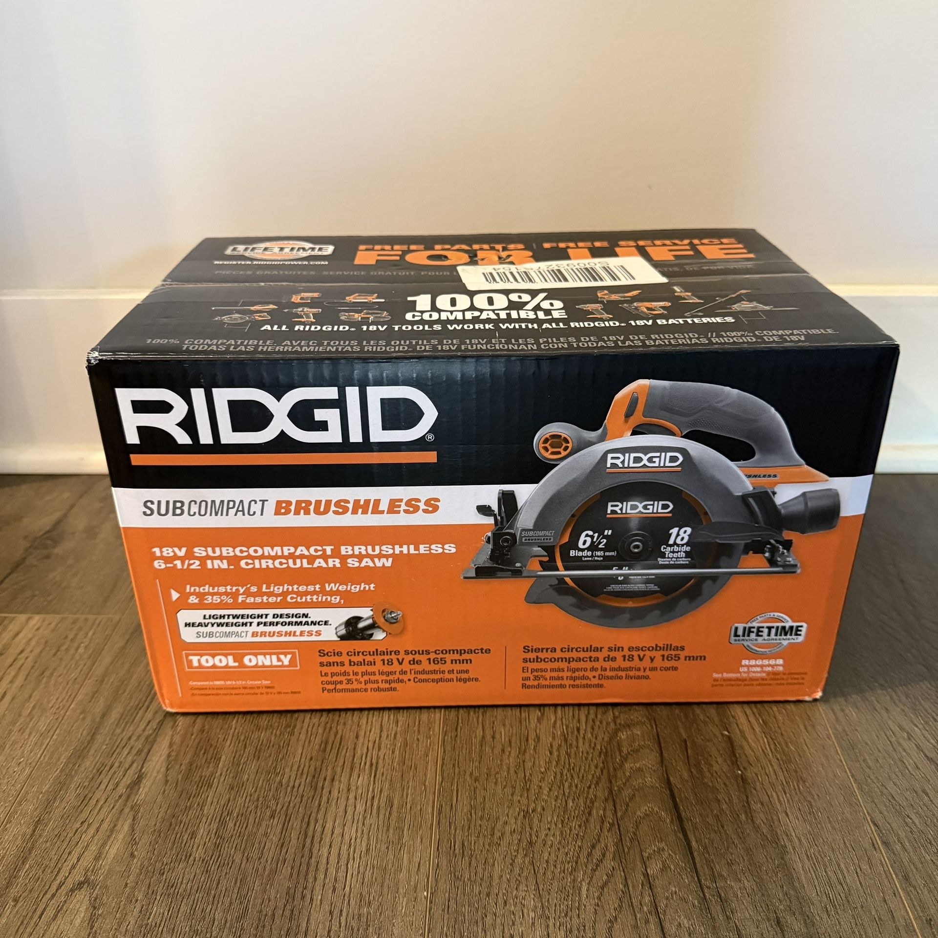 RIDGID 18V Subcompact Brushless 6-1/2" Circular Saw - Brand New (Tool Only)
