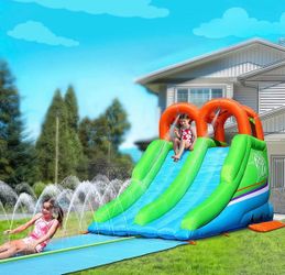 Dual Lane inflatable water slide