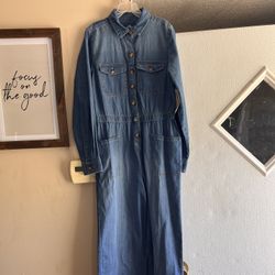 Girls Blue Jean Jumpsuit 