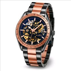 Invicta Men's Skeleton Automatic Watch 43mm Black/Rose Gold 69598