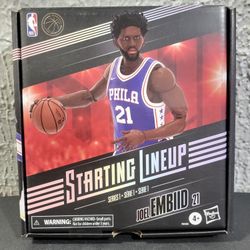 2022 Starting Lineup Series 1 Action Figure and Trading Card Joel Embiid