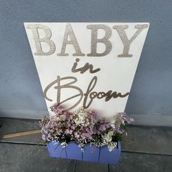 Baby shower floral sign