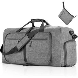 Travel Duffle Bag for Men 65L Foldable Travel Duffel Bag with Shoes Compartment