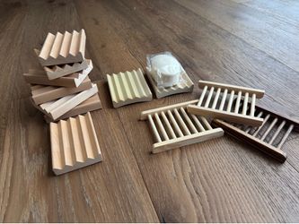 12 wood soap trays
