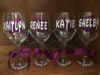 Custom Wedding Party Glasses
