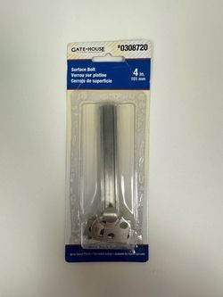 Gatehouse 4-inch Surface Bolt Satin Nickel (#0308720) – Brand New