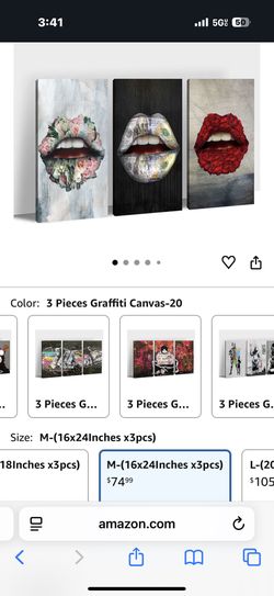 3 Pc Lip Canvas
