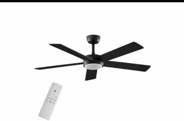 Hampton Bay Benning 52" Indoor Matte Black Downrod Mount Ceiling Fan w Remote