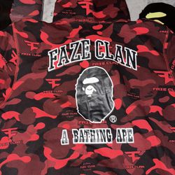 BAPE x Faze Clan Full Zip Hoodie Red