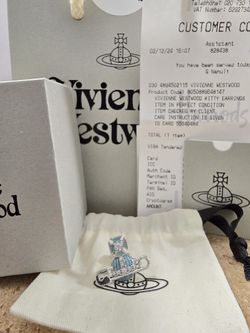 Vivienne Westwood Kitty earrings with dust bag only