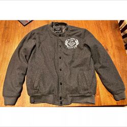 Mens Diamond Supply Co. Gray Grey Medium Bomber Jacket Dimond Life Est. 98 