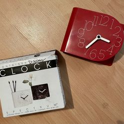 Brand New Clock/pencil Holder Wth Vase & Pencil Holder