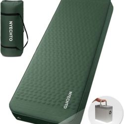 NYECHTO - Self Inflating Sleeping Pad, 4" Thick Camping Mattress, Green
with Electric Pump, Ultralight Memory Foam, Fast Inflate, Insulated Camping Ai